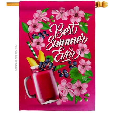 CUADRILATERO Summer Smoothie Summertime Fun & Sun 28 x 40 in. Double-Sided Vertical House Flags CU4077984